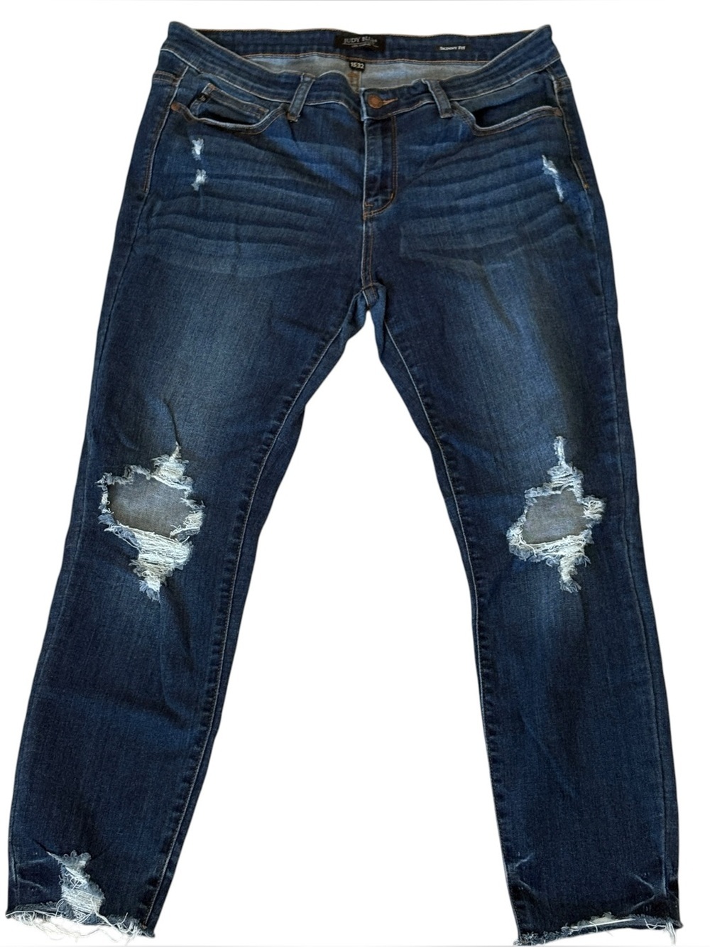 Judy Blue Jeans Distressed Skinny Fit Stretch Denim Size 15/32 JB82364DK